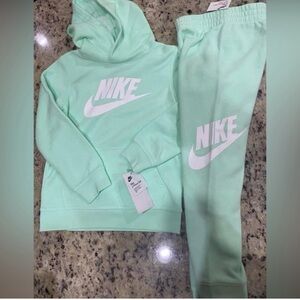 Nike Kids Mint Green Hoodie and Joggers Set